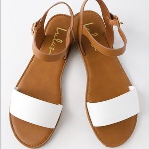 White & Tan Sandals